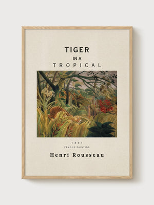 Henri Rousseau Print poster in oak frame