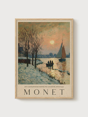 Claude Monet Print poster in oak frame