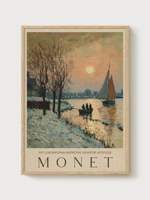 Claude Monet Print poster in oak frame