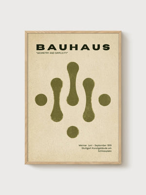 Bauhaus Print poster in oak frame