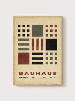 Bauhaus Print poster in oak frame