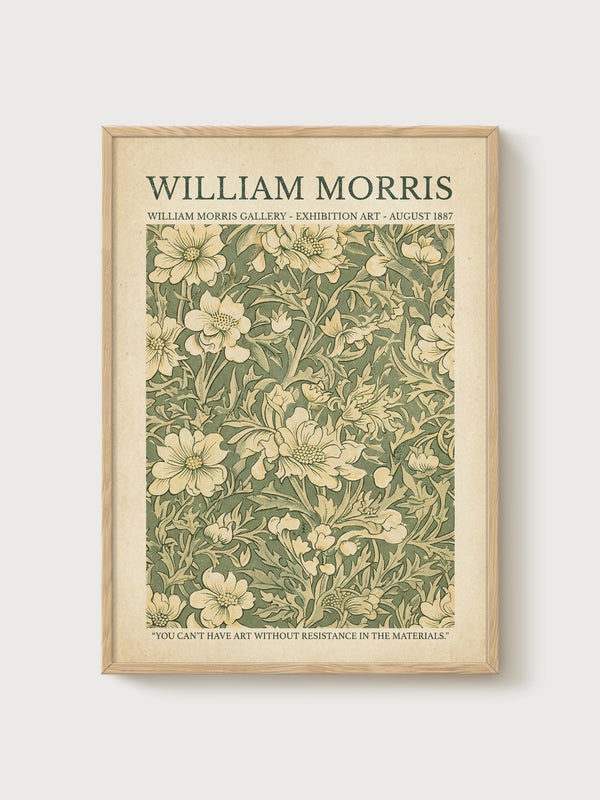 William Morris Print poster in oak frame