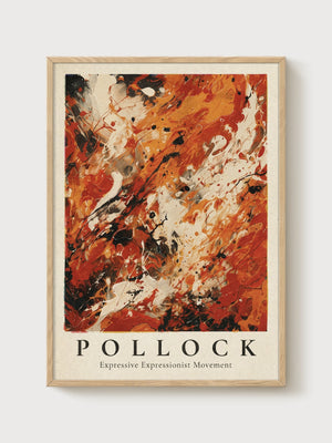 Jackson Pollock Print poster in oak frame