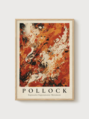 Jackson Pollock Print poster in oak frame