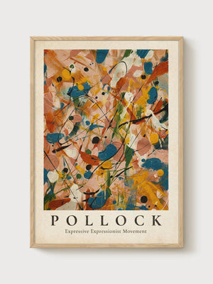 Jackson Pollock Print poster in oak frame