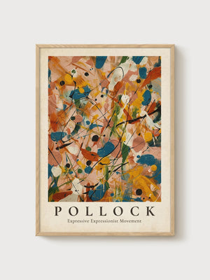 Jackson Pollock Print poster in oak frame