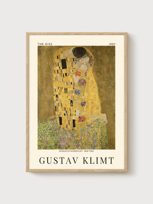 Gustav Klimt Print poster in oak frame