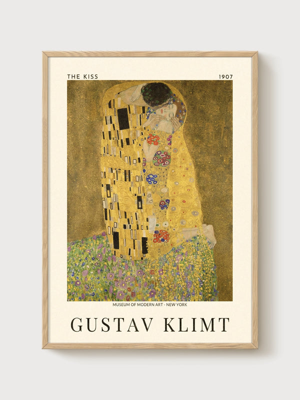 Gustav Klimt Print poster in oak frame
