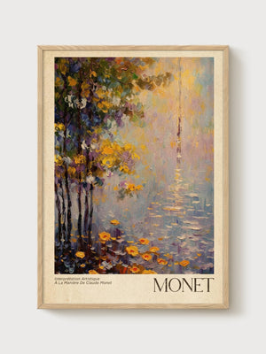 Claude Monet Print poster in oak frame