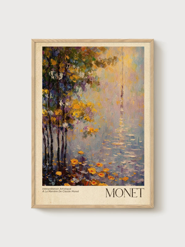 Claude Monet Print poster in oak frame