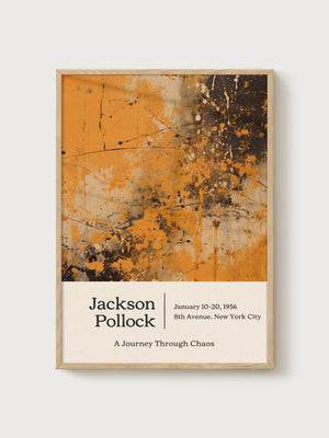 Jackson Pollock Print poster in oak frame