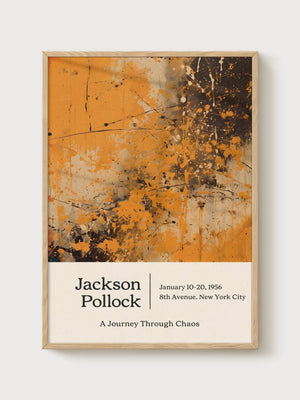 Jackson Pollock Print poster in oak frame