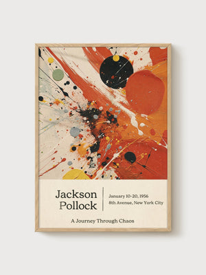 Jackson Pollock Print poster in oak frame