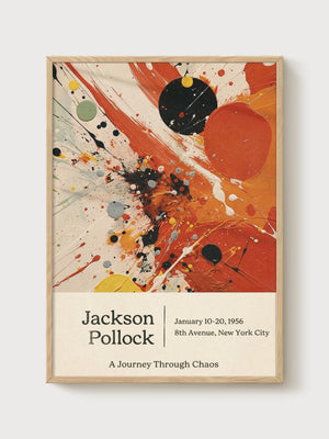 Jackson Pollock Print poster in oak frame