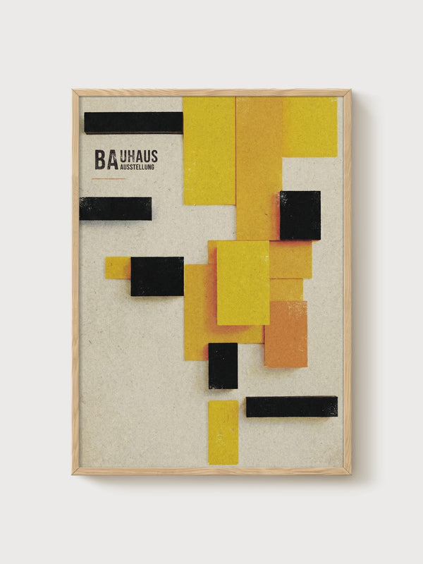 Bauhaus Print poster in oak frame