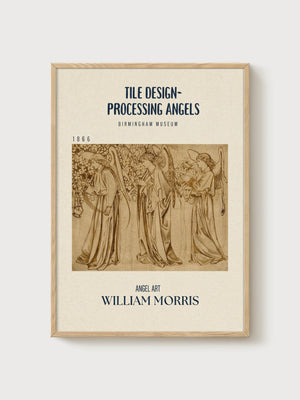 William Morris Print poster in oak frame