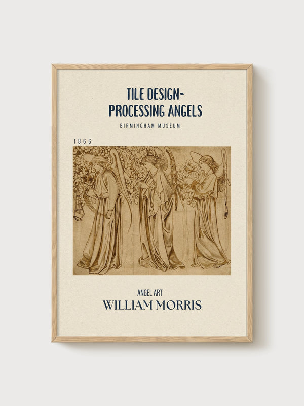 William Morris Print poster in oak frame