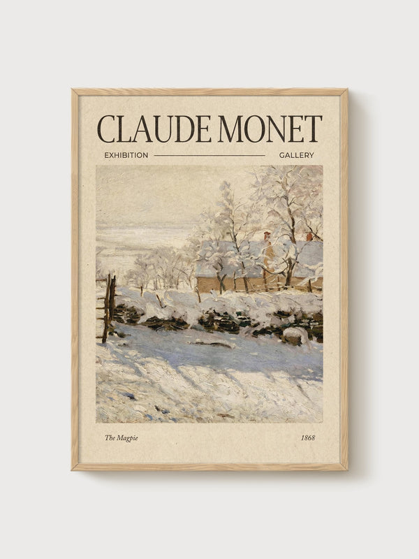 Claude Monet Print poster in oak frame