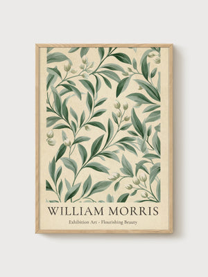 William Morris Print poster in oak frame