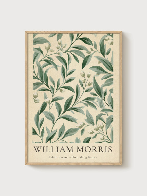 William Morris Print poster in oak frame