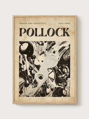 Jackson Pollock Print poster in oak frame