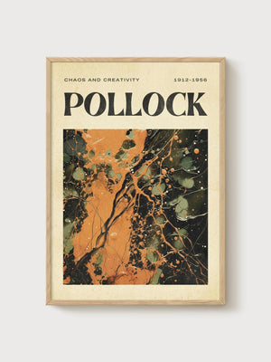 Jackson Pollock Print poster in oak frame