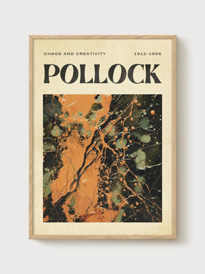 Jackson Pollock Print poster in oak frame