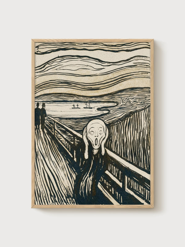 Edvard Munch Print poster in oak frame
