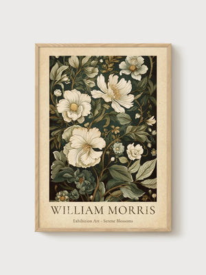 William Morris Print poster in oak frame