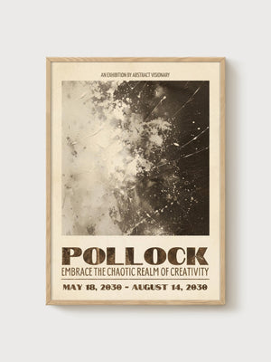 Jackson Pollock Print poster in oak frame