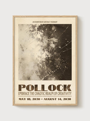 Jackson Pollock Print poster in oak frame