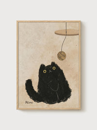Black Cat Yarn Print