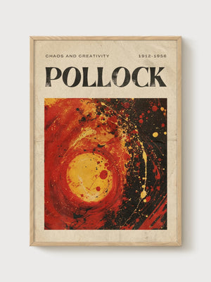 Jackson Pollock Print poster in oak frame