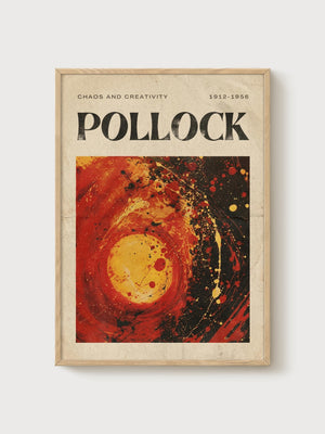 Jackson Pollock Print poster in oak frame