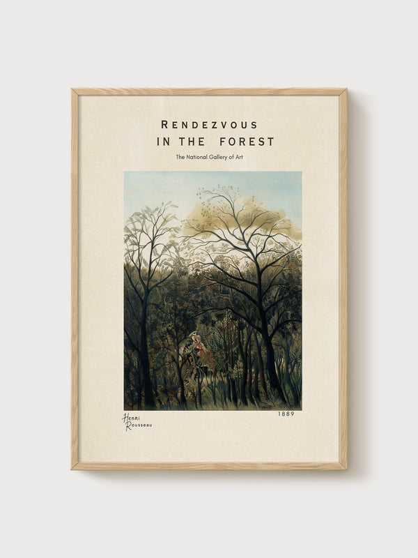 Henri Rousseau Print poster in oak frame