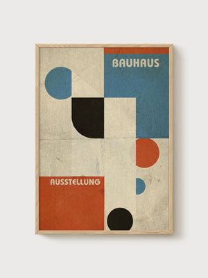 Bauhaus Exhibition Poster poster in oak frame
