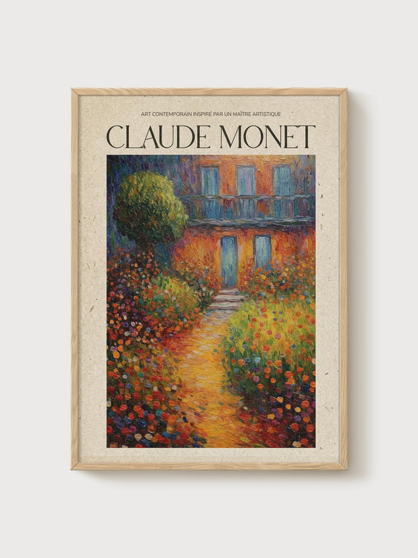 Claude Monet Print poster in oak frame