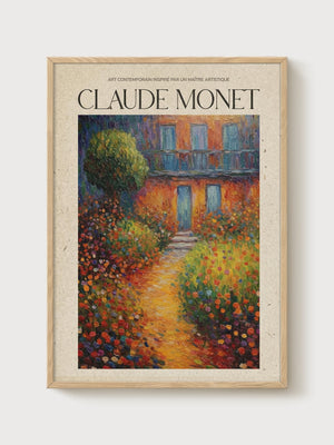 Claude Monet Print poster in oak frame