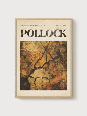 Jackson Pollock Print poster in oak frame