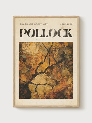 Jackson Pollock Print poster in oak frame