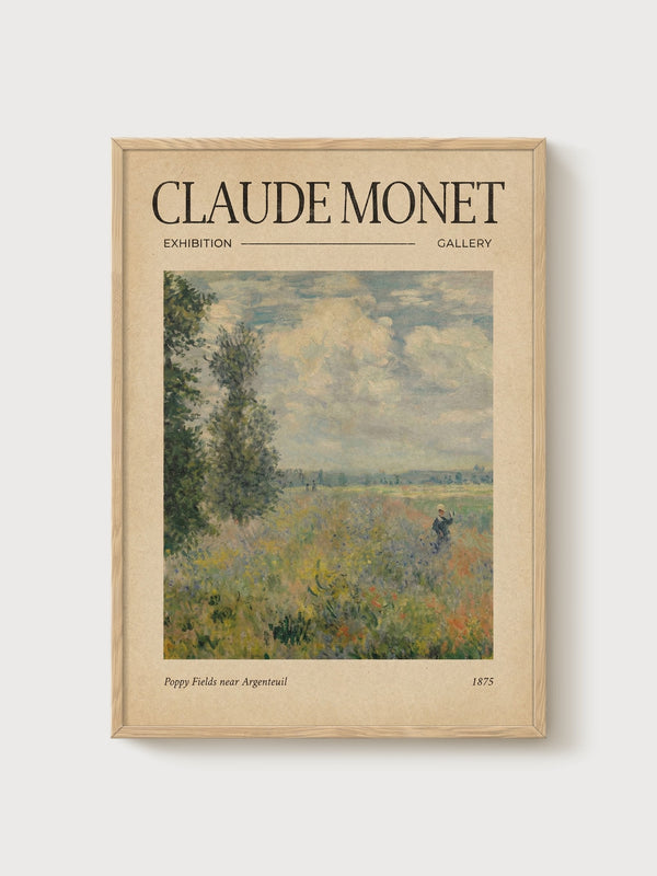 Claude Monet Print poster in oak frame