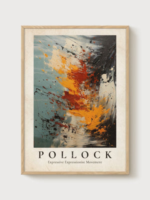 Jackson Pollock Print poster in oak frame