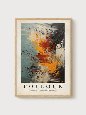 Jackson Pollock Print poster in oak frame