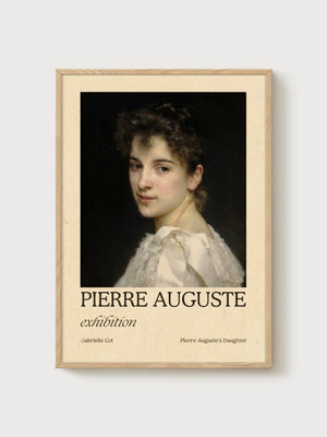 Gabrielle Cot Portrait Print poster in oak frame