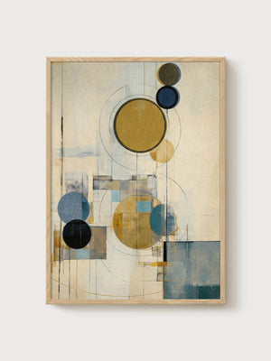 Bauhaus Print poster in oak frame