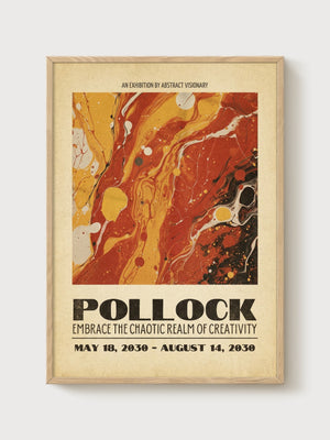 Jackson Pollock Print poster in oak frame
