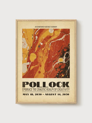 Jackson Pollock Print poster in oak frame