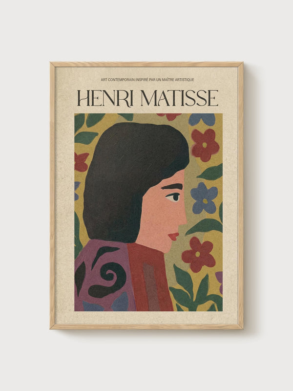 Henri Matisse Print poster in oak frame