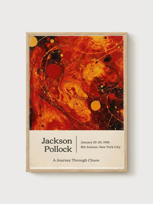 Jackson Pollock Print poster in oak frame
