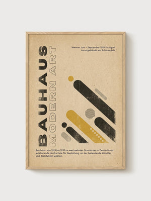 Bauhaus Print poster in oak frame